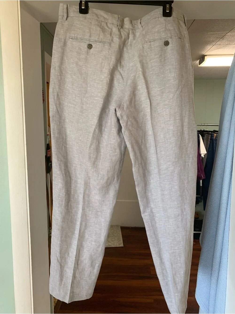 Tasso Elba Men's 100% Linen coastal beachy Pants Bluish grey Size Large 36/30